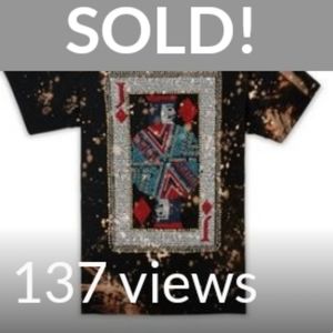 🚫SOLD!🚫 RHINESTONE BLEACHED POKER TEE S